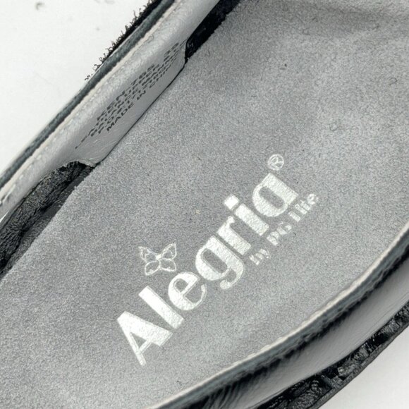 Alegria Sandals Kendra Leather T Strap Wedge Tile Me More Black Rocker US 9 EU39 - Picture 8 of 10